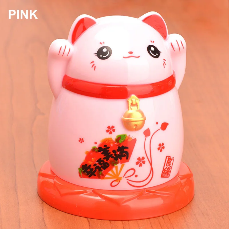 Диспенсер для зубочисток, коробка, держатель для гостиной, Китай, Lucky Cat, пластиковые коробки для хранения, бытовые кухонные аксессуары - Цвет: Розовый