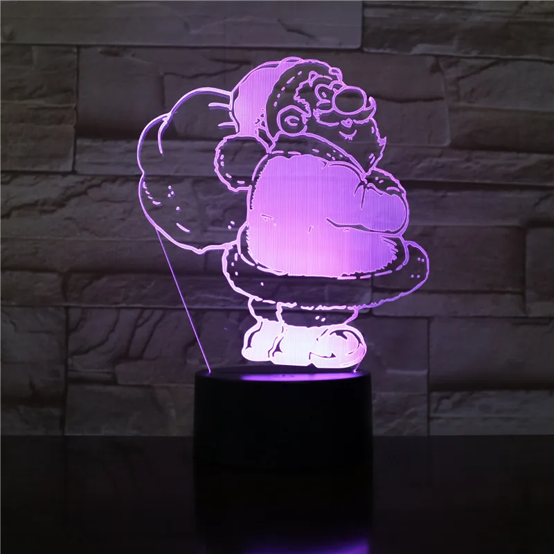 

3D Illusion Night Light Lamp Santa Claus LED Baby Nursery Nightlight Multi-color Home Party Decor Christmas Holiday Kids Gift