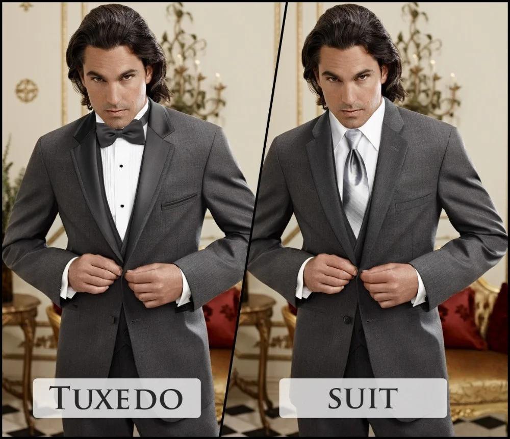 

Смокинг для жениха на заказ, темно-серые костюмы на заказ, Индивидуальные свадебные костюмы для мужчин, мужской костюм
