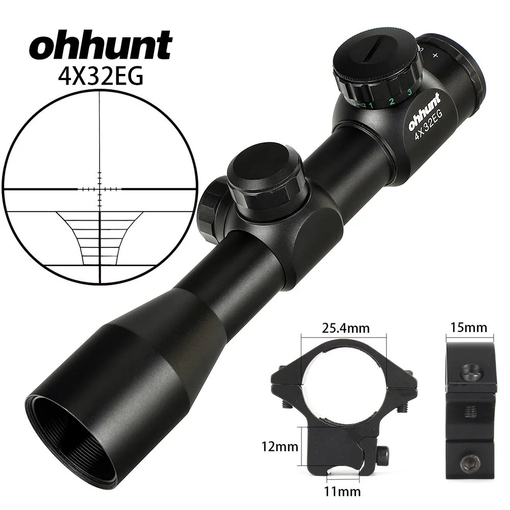 Ohhunt 4X32 3-9X40 4-16X40 6-24X50 винтовка Сфера провода охотничий прицел 1 дюймов оптический прицел тактический прицелы для стрельбы - Цвет: with Dovetail Ring
