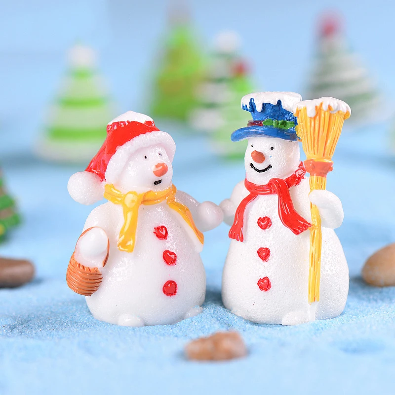 2 шт. мультфильм Корзина пара Снеговик мох микропейзаж украшения Аксессуары