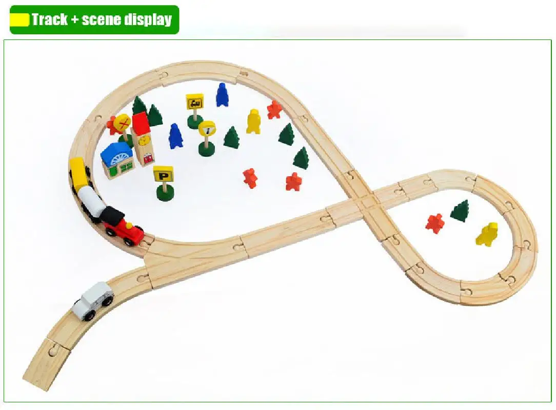 Деревянный трек для поезда аксессуары многофункциональная головоломка детские