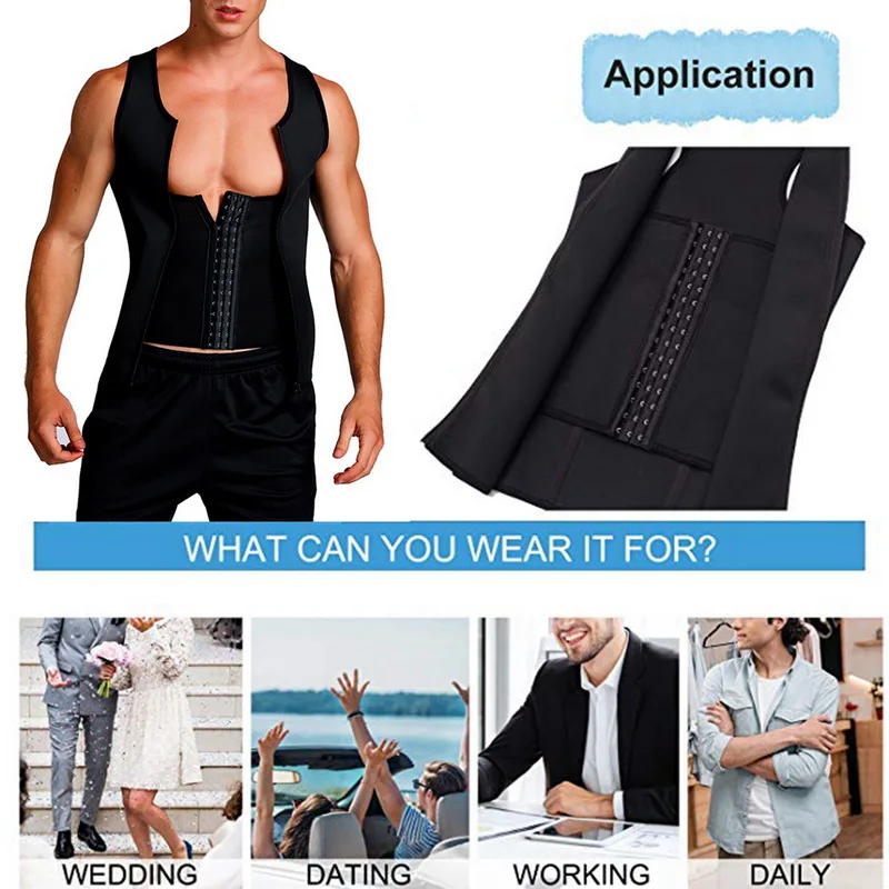 MJARTORIA новинка 2020 мужской неопреновый жилет для похудения майка шейпер тела