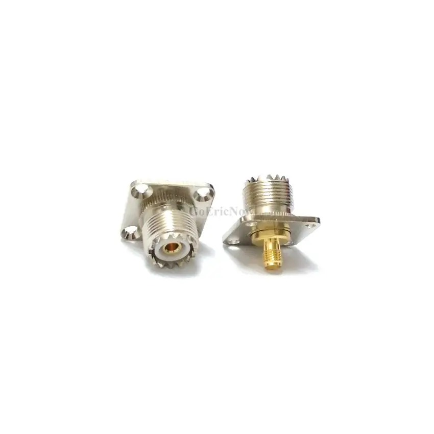 10 шт. RF коаксиальный UHF гнездовой разъем к гнезду SMA 4 отверстия фланцевое