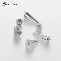 semitree 10pcs stainless steel circular cone charms for diy jewelry making necklace pendant findings handmade accessories