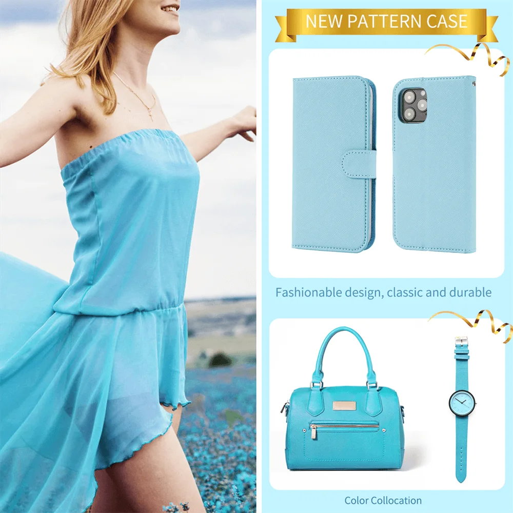 

Luxury Fashion Two In One Case For iPhone 12 11 Mini Xs Pro Max Xr Car Magnetic Pure Color Card Holder Lovely Phone Cases Cover