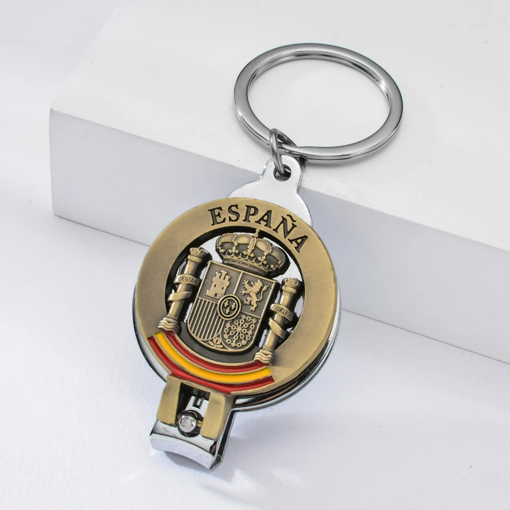 Брелок для ключей с эмблемой Испании Круглый бронзовый Открыватель бутылок в