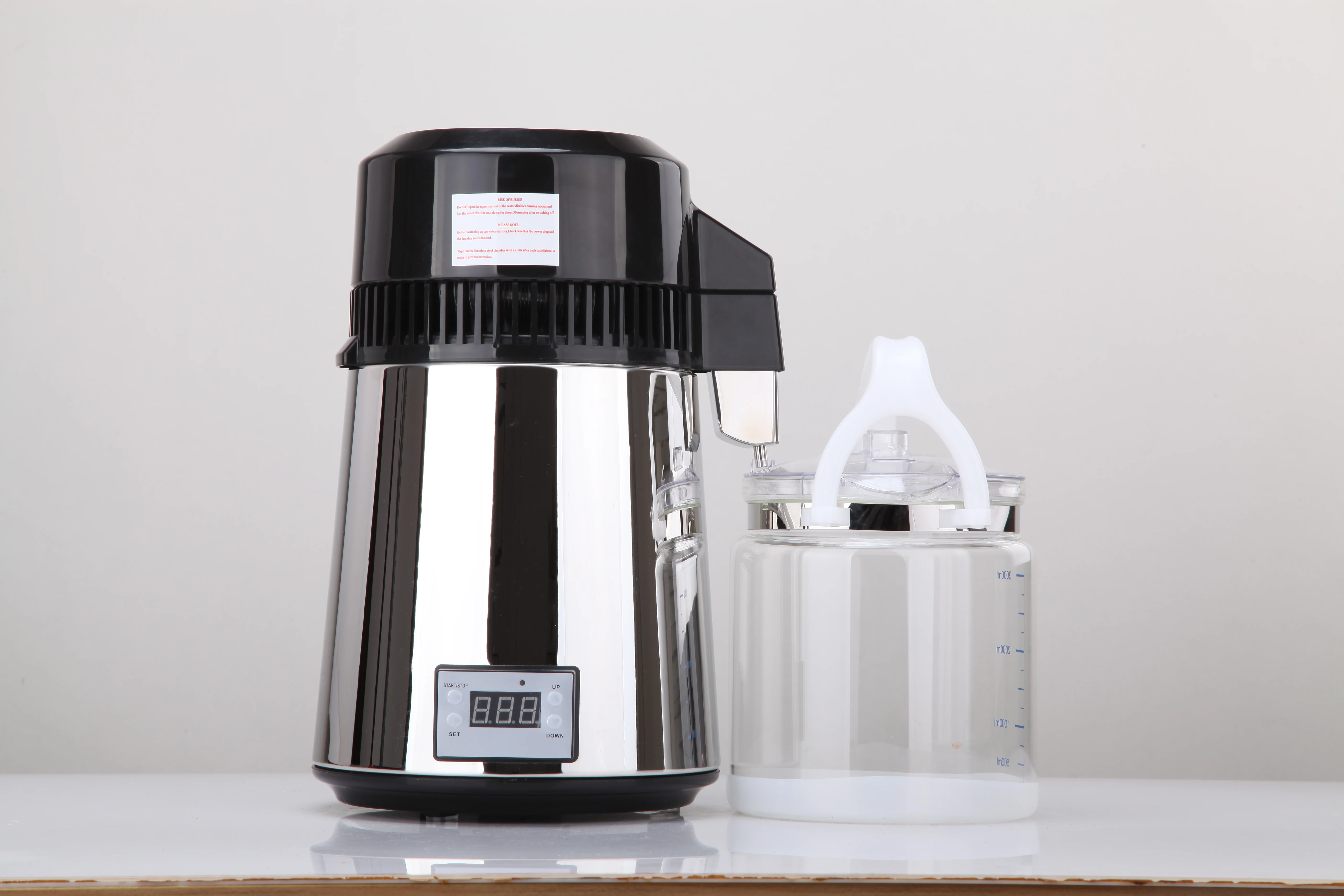 

4L 750W Water Distiller Stainless Steel Inner Adjustable Temperature Digital Control Distilled Purified For Home Kitchen