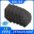 Респираторная маска fpp2, одобренная europe ffp2mask ce kn95 Mascarillas, черная маска ffp2, многоразовая, 5 слоев, 1-100 шт.