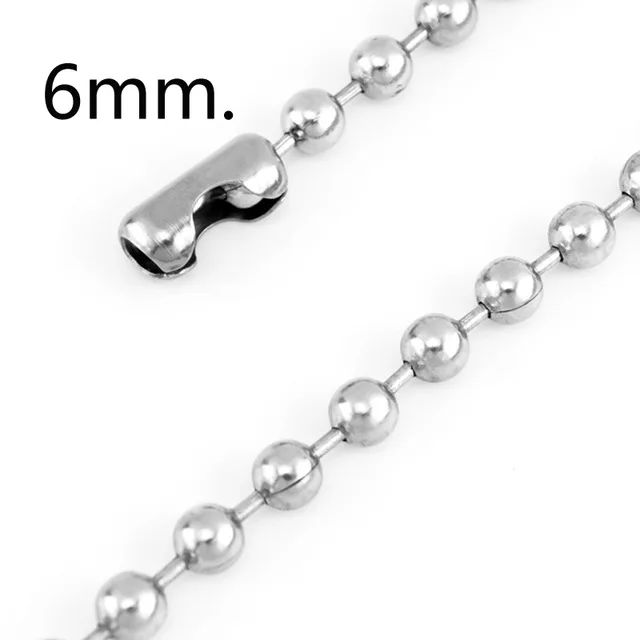 6mm Ожерелье-чокер в форме кости Unif Ins, модное панк ожерелье из нержавеющей стали с подвеской в стиле Харадзюку, ожерелье для девочек с бусинами, Mujer - Окраска металла: 6mm