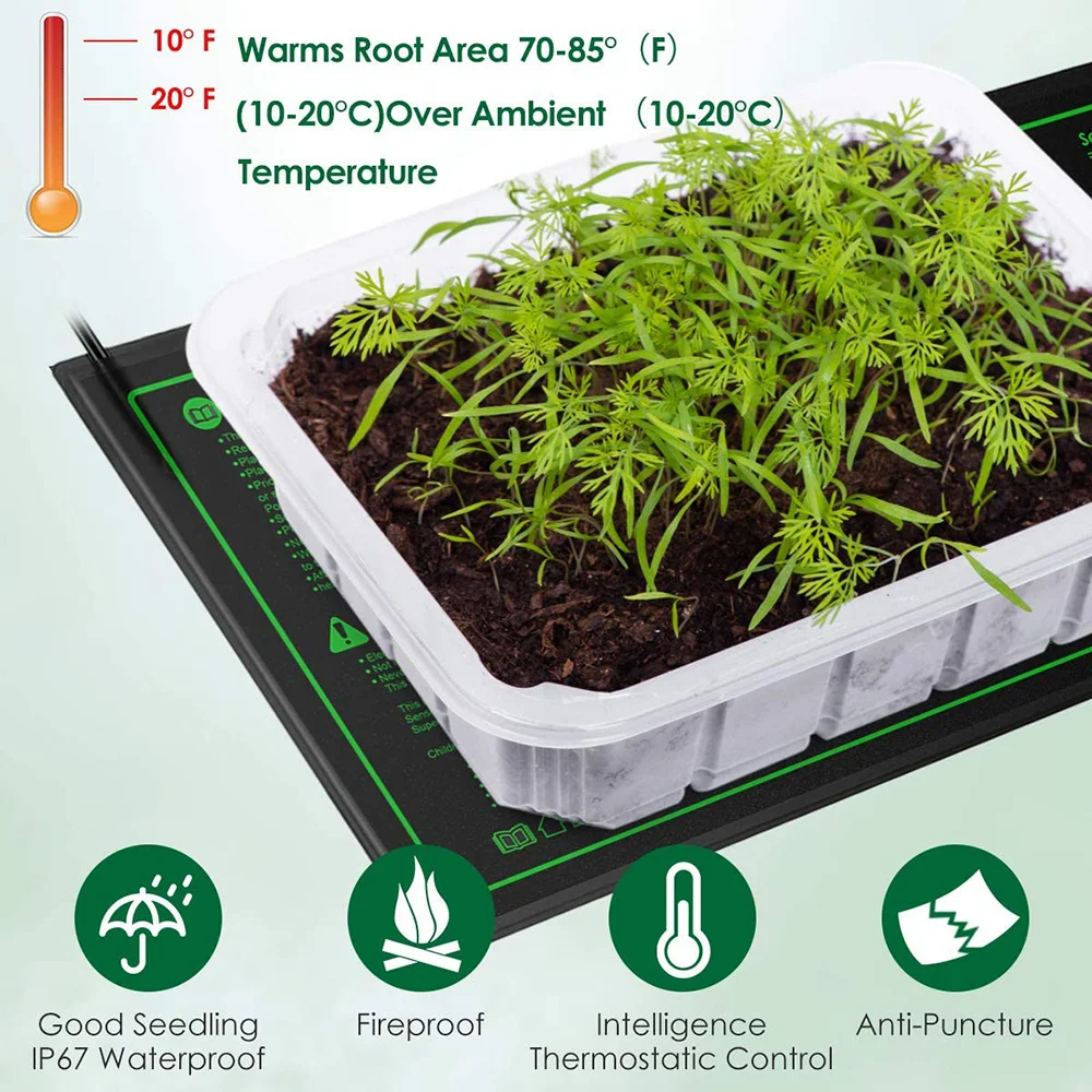 Подогреватель для рассады Seedling Heating Mat Waterproof Plant Seed Germination Propagation Clone Starter Pad 110V/220V Greenhouse Supplies US UK EU Plug on.