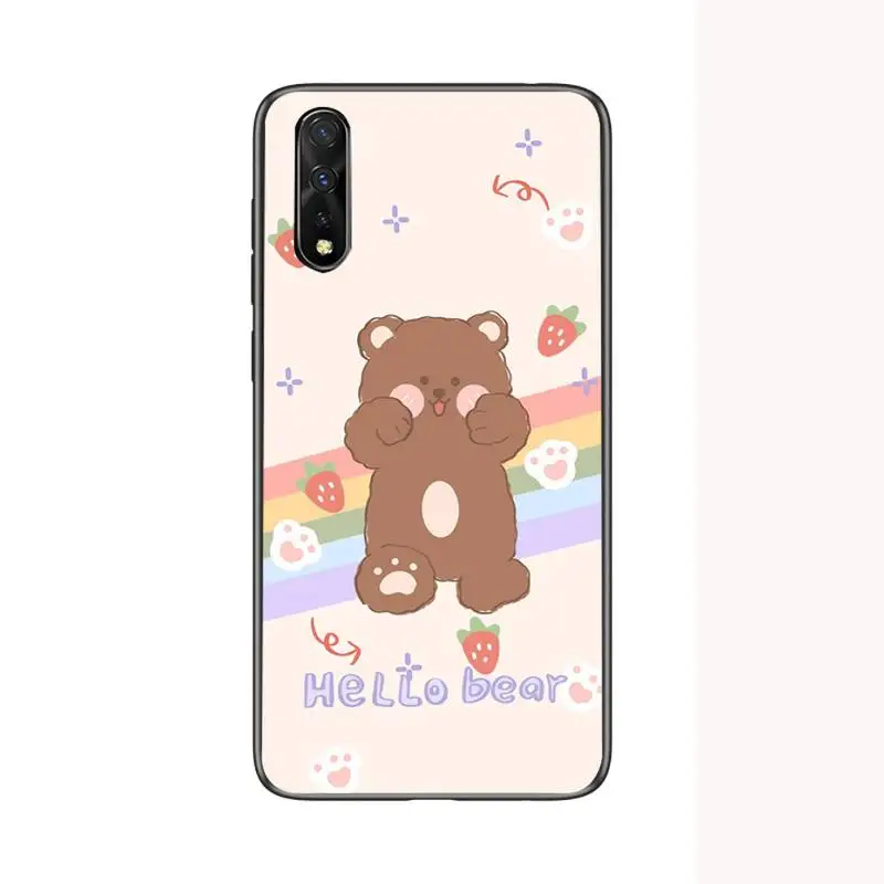 

Aesthetic Cute Bear Cartoon Phone Case For Redmi 4X 5plus 6 7 8A 9 Note 4 8 T 9 10 pro Cover Fundas Coque