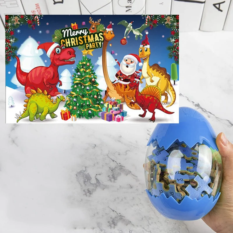 

60 Pieces 3D Dinosaur Puzzle Puzzle with Dinosaur Egg Toys Wooden Paper Puzzles Educational Toys Random Style