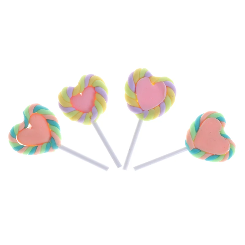 

5Pcs Clay Lollipop Cabochon Flatback Decoration Crafts Embellishments For Scrapbooking Diy Doll House Accessories