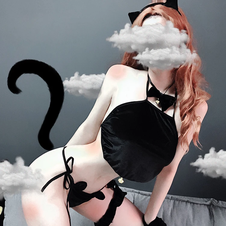 Милая женская эротическая косплейная униформа соблазнительная кошка горничная