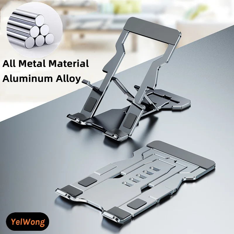 yelwong all metal portable phone holder foldable tablet holder ipad stand desktop bracket aluminum alloy for iphone xiaomi free global shipping