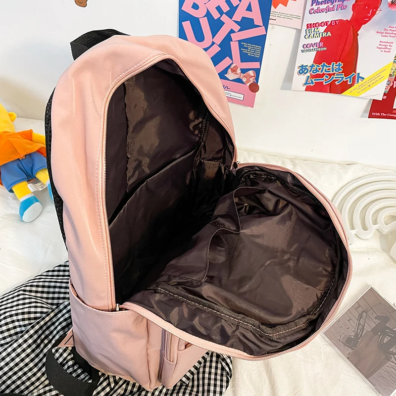 

Enopella Women Waterproof Nylon Backpack Large Capacity College Laptop Rucksack Schoolbag Black Book Bag Mochila