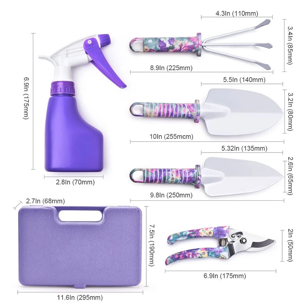 

Garden Tool Set Shovel Spade Scissors Water Spray Set Non-slip Handle Garden Hand Tools Gifts Weeding Digging easy to use