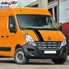 1 шт. Автомобильная капота спортивные полосы гоночный Стайлинг капот крышка двигателя декоративная наклейка для Renault Master внешние аксессуары виниловая наклейка