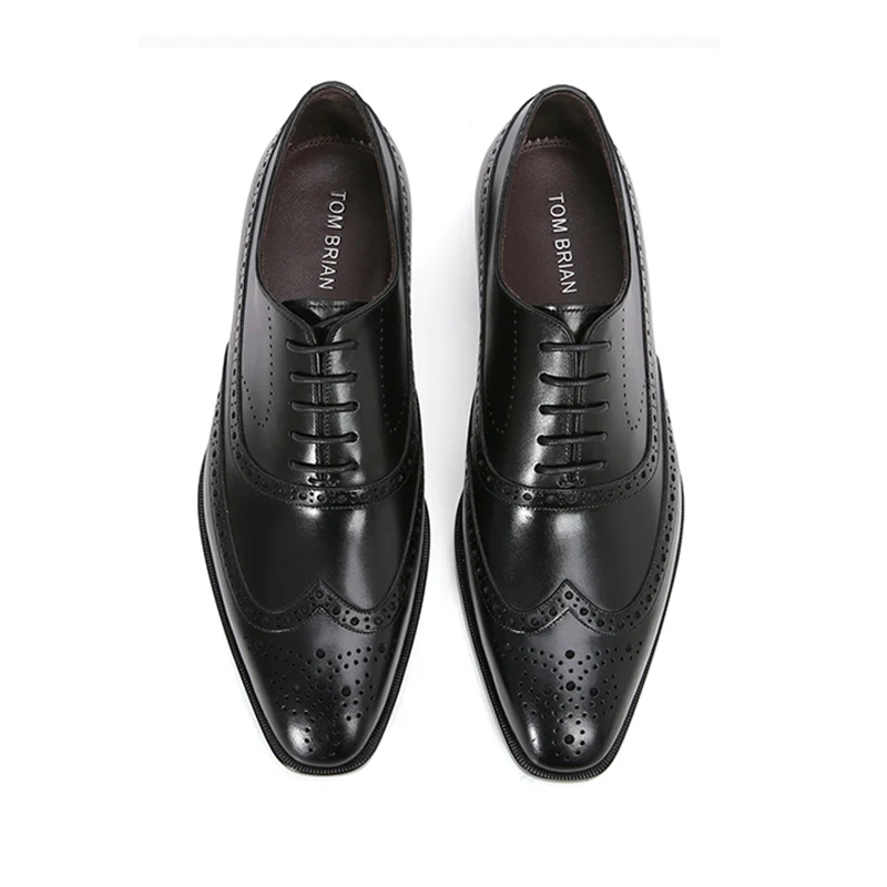 

TB Tom Brian shoes Men's business dress Bullock leather shoes British Oxford wedding bridegroom shoes
