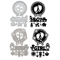 inlovearts baby footprint with boy girl letter metal cutting dies embossing stencil scrapbook template punch paper crafts new