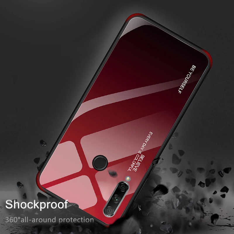 Роскошный чехол для Honor 9X 9 X Премиум с градиентным закаленным стеклом модный Huawei