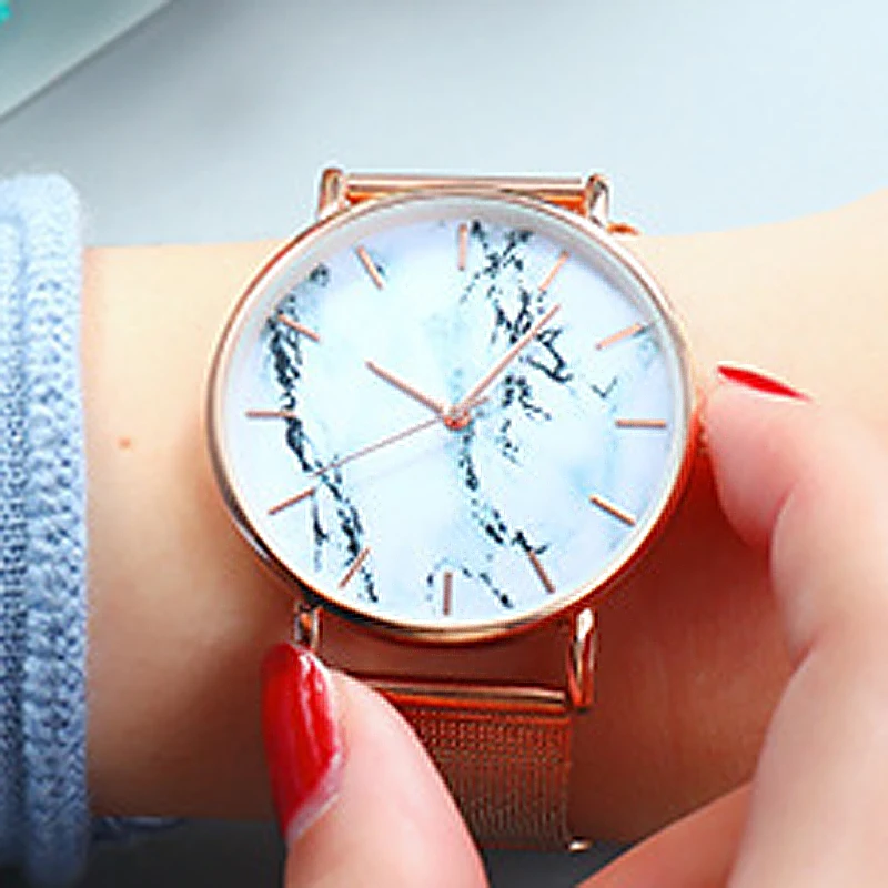 

Relogio Feminino 2020 Women Quartz Wristwatches Fashion Luxury Rose Gold Watches Women Marble Watches Cheap Price Dropshipping