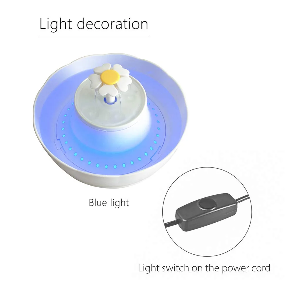 Pet Fountain Cat водный диспенсер светодиодный осветительный прибор 2.3л кошачий фонтан