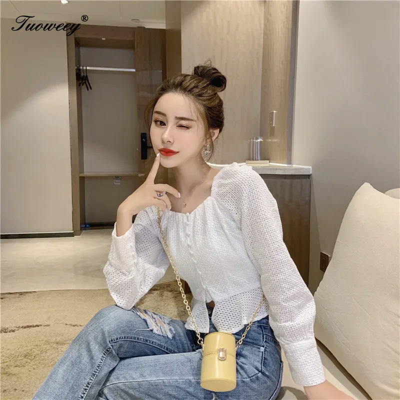 

Fashion Woman Blouses 2019 Autumn New Elegant white Shirt Female Long Sleeve Loose sexy Tops And Blouses Clothes