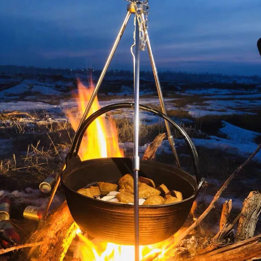 Напольный Штатив для костра Кемпинг BBQ чайник Портативный висячий горшок Пикник