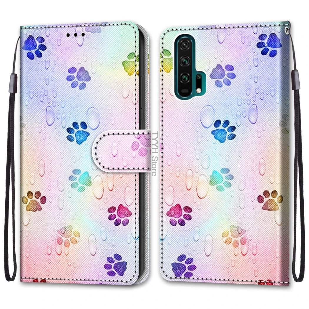 Leather Flip Case On For Huawei Honor 20 Pro YAL-L41 3D Wallet Card Holder Stand Book Cover Honor20 Lion Tiger Painted Coque | Мобильные