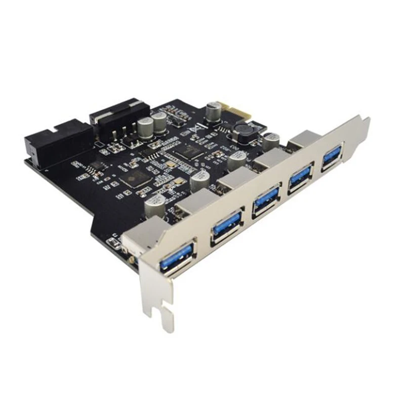 

Плата расширения USB 3,0 PCI-E, 5 портов, адаптер концентратора, внешний контроллер PCI Express, карта с внутренним 19-контактным разъемом