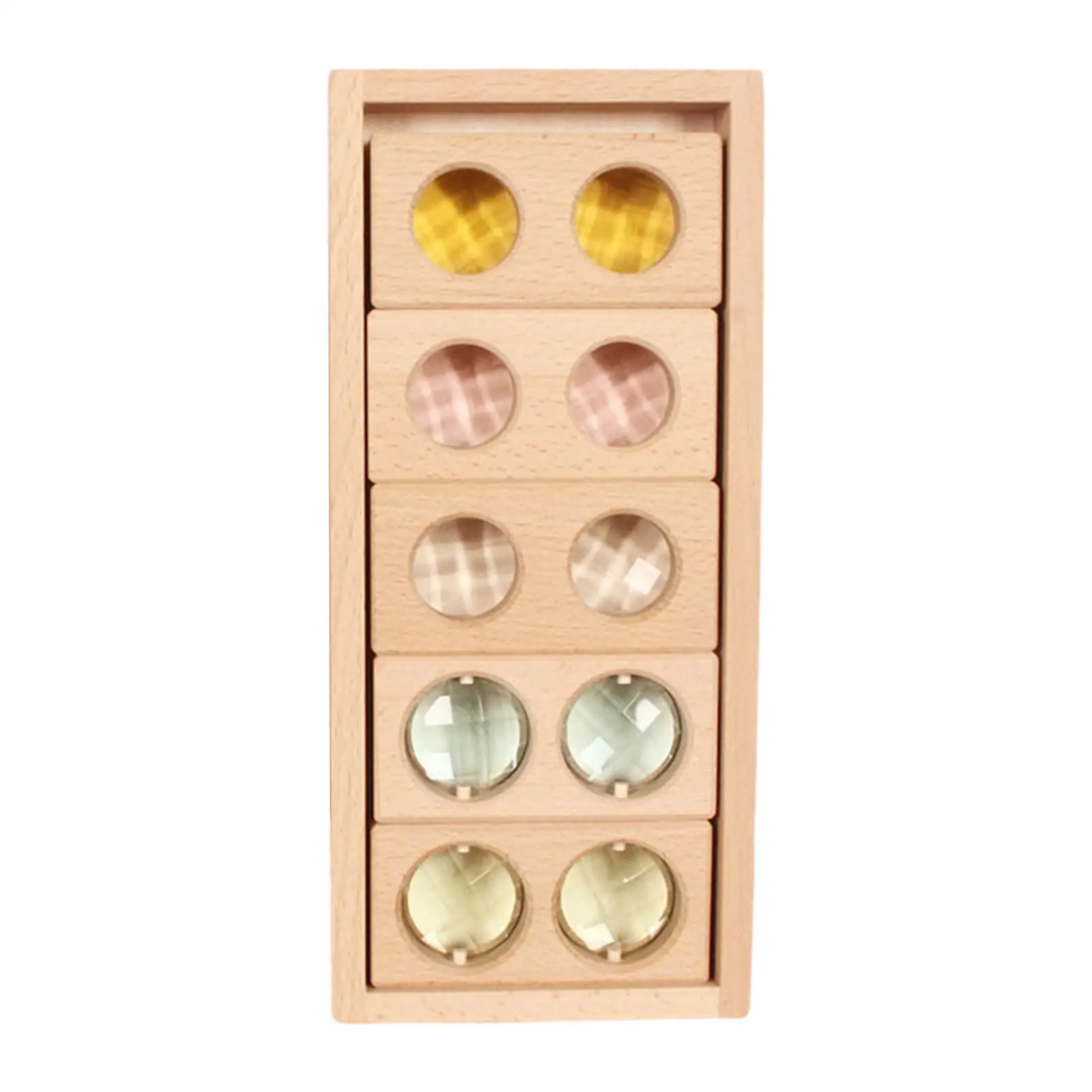 

Wooden Toy Translucent Building Blocks Set Rainbow Gemstone Blocks for Preschool Toddlers