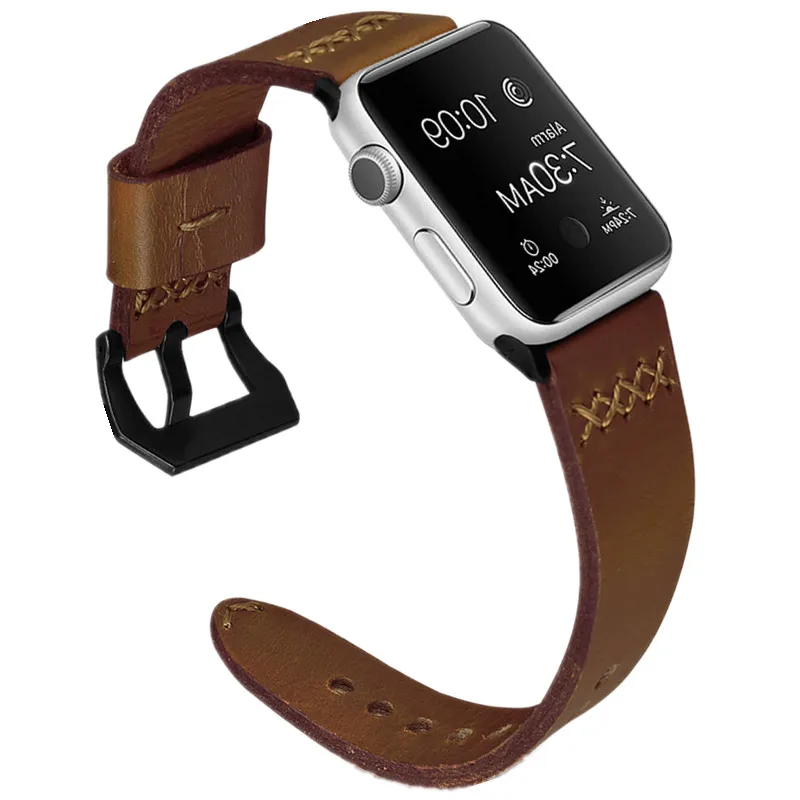 

Ремешок из натуральной кожи в стиле ретро для Apple Watch SE Band Series 6 44 мм 40 мм, браслет для Apple Watch 5 4 IWatch 3 Bands 42 мм 38 мм