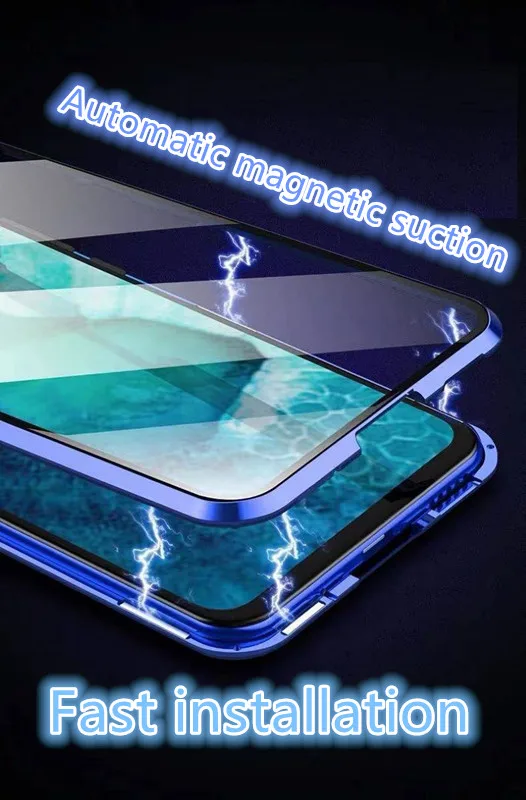 

9D Tempered Glass Case For Huawei P20 P30Lite 360 Front+Back Double-sided For honour 10 20i v10 Mate 20 lite Case Magnetic Cas