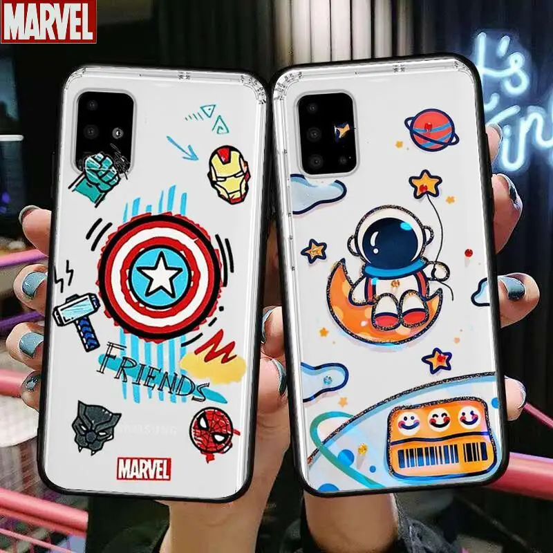 

Marvel cute cartoon Anime Style Transparent Phone Case Hull For Samsung Galaxy A50 A51 A20 A71 A70 A40 A30 A31 80 E 5G S Shell A