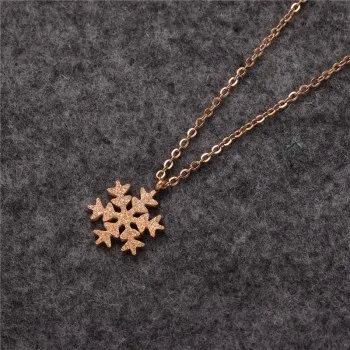 

Korean Version of Hot Explosions Wild Temperament Short Clavicle Chain Creative Fashion Snowflake Titanium Steel Necklace N490