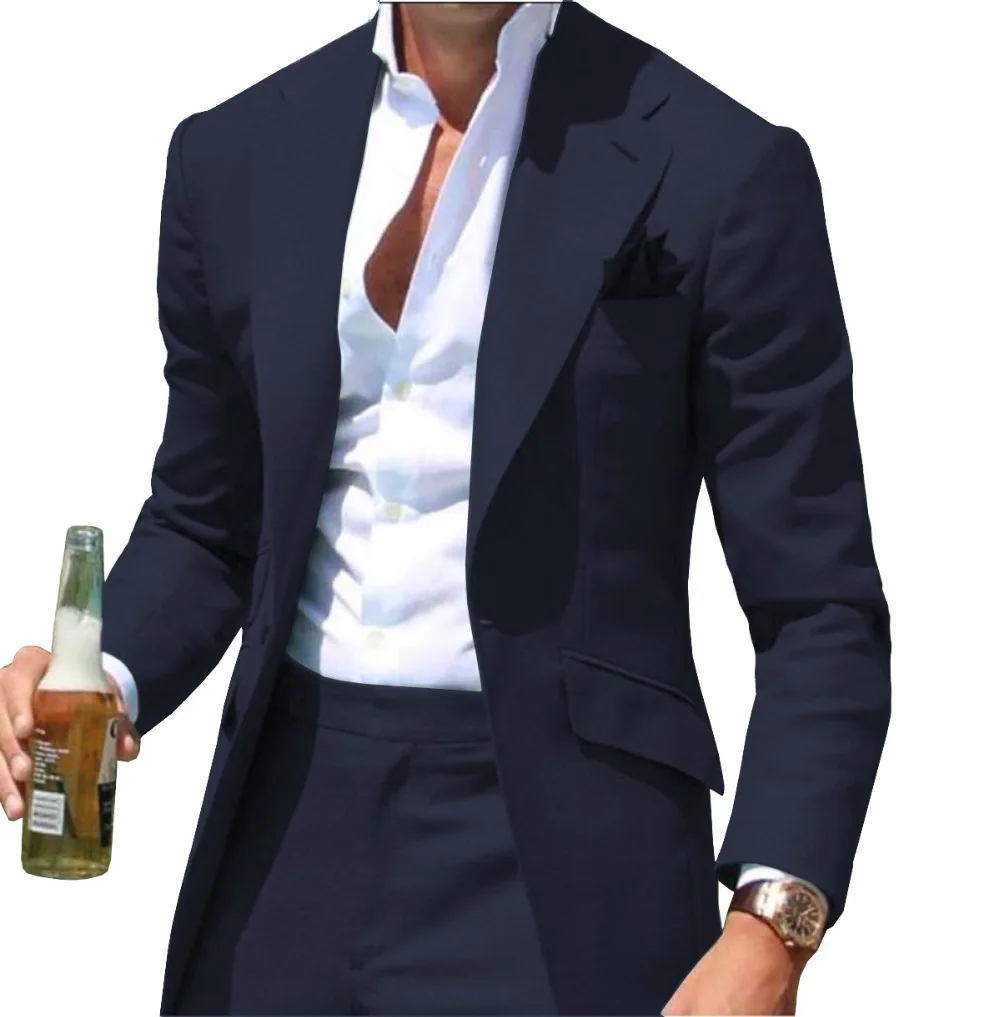 

Peak Causal Slim Fit Notched Label Green Mens suit Blazer Formal Business For Wedding Groom Causal Only Jacket