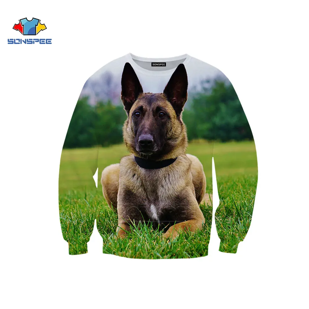 

SONSPEE Dog Animal Casual Men Women Hedging Fashion 3D Print Personality Personality Streetwear Round Neck Plus Size Sweatshi