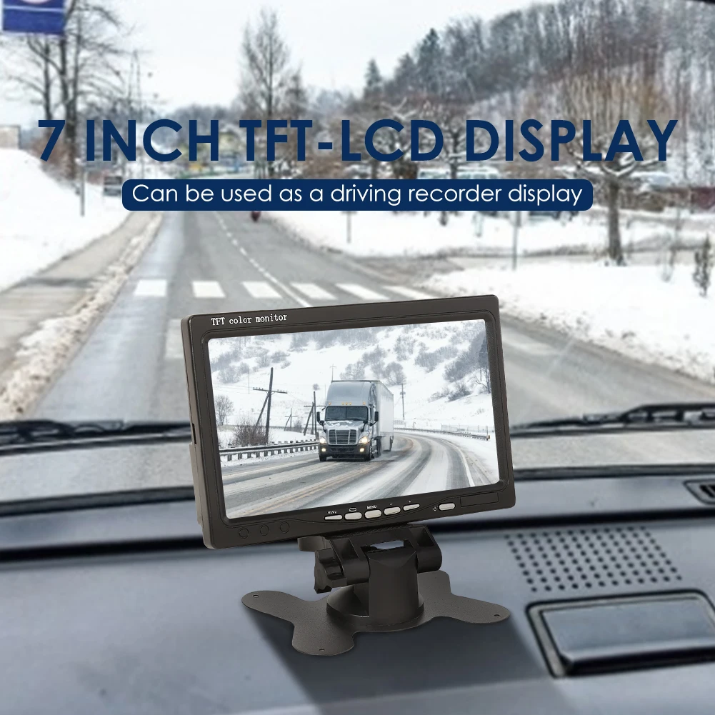 Car Monitor 7 inch TFT LCD Display 2 Way Video Input PAL/NTSC 12V for Auto Rearview Home Security Surveillance Camera | Автомобили и