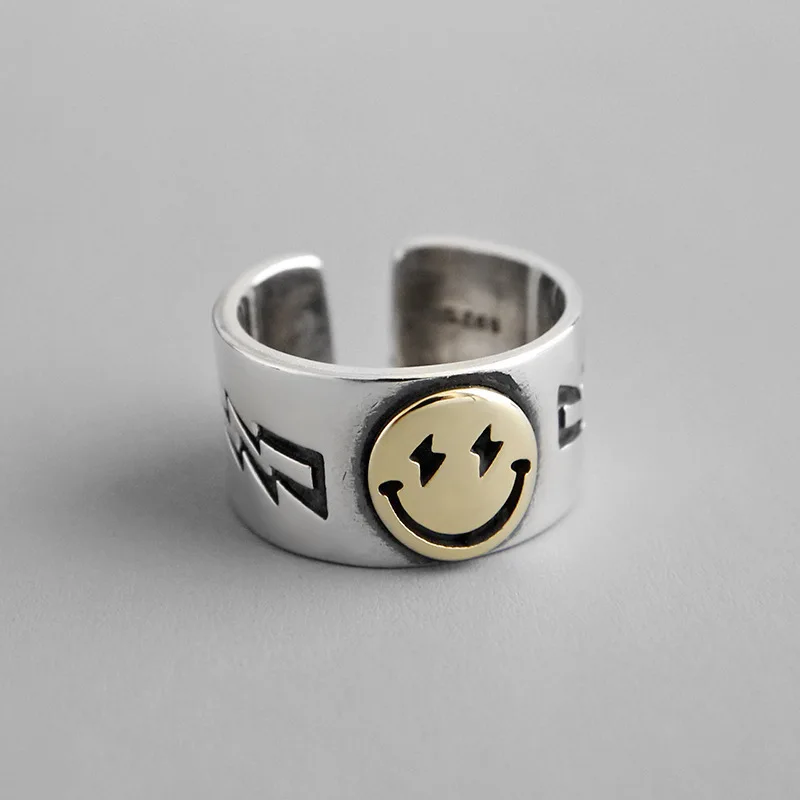 

Fashion Retro Creative Smiley Ring Japan and South Korea Sen Series Hipster Net Red INS Niche Ring Index Finger