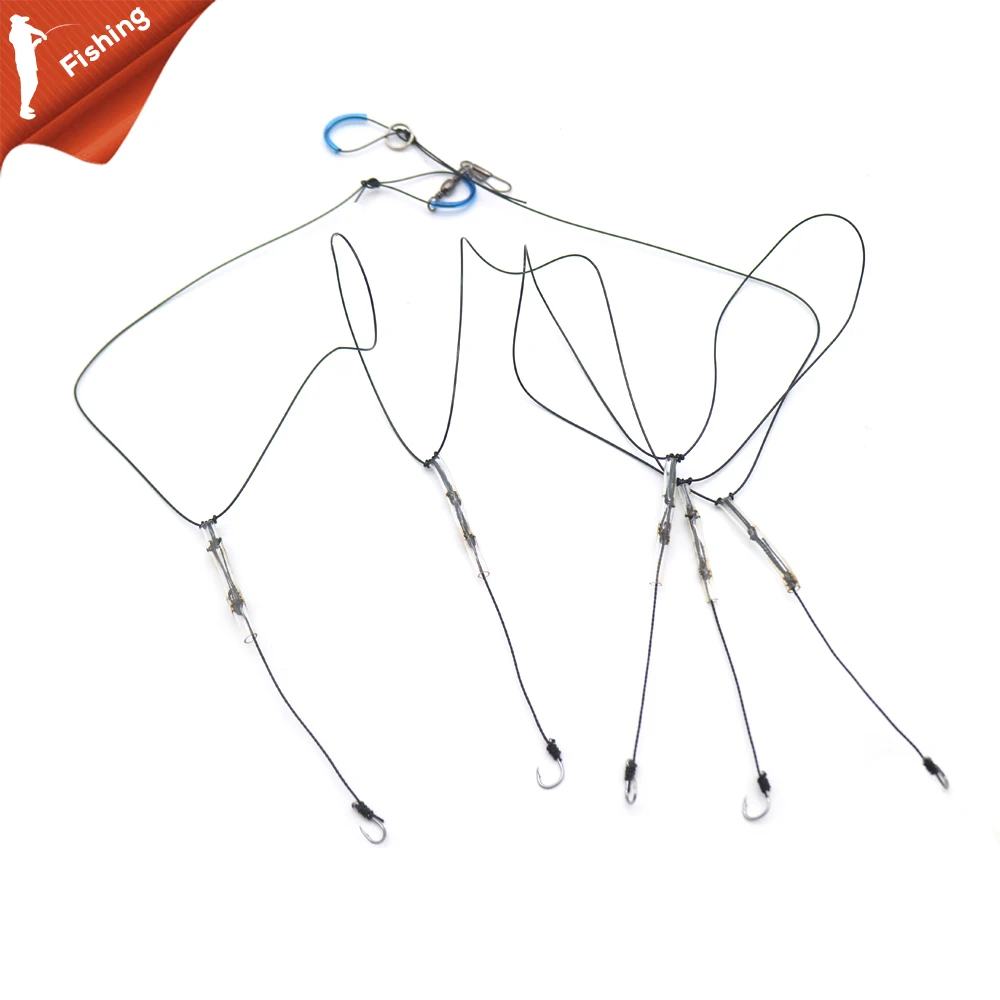 

Рыболовные крючки, снасти из нержавеющей стали, приманки, рыболовные снасти, комбинация с одним крючком и 5 маленькими крючками