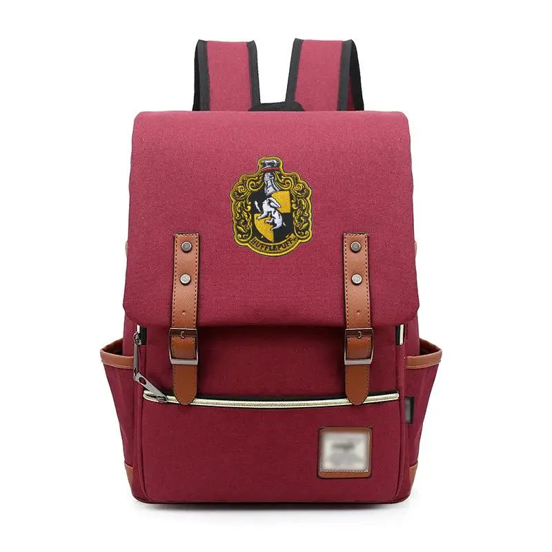 Магический Хогвартс Ravenclaw Слизерин Гриффиндор мальчик Девочка студенческая школьная сумка подростковые школьные сумки холст вышивка рюкзак - Цвет: A