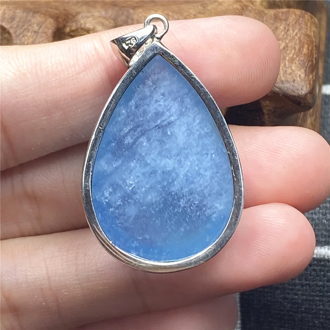

Natural Ocean Blue Aquamarine Pendant For Women Men Gift Healing Luck Crystal Silver 32x23x11mm Beads Silver Stone Jewelry AAAAA