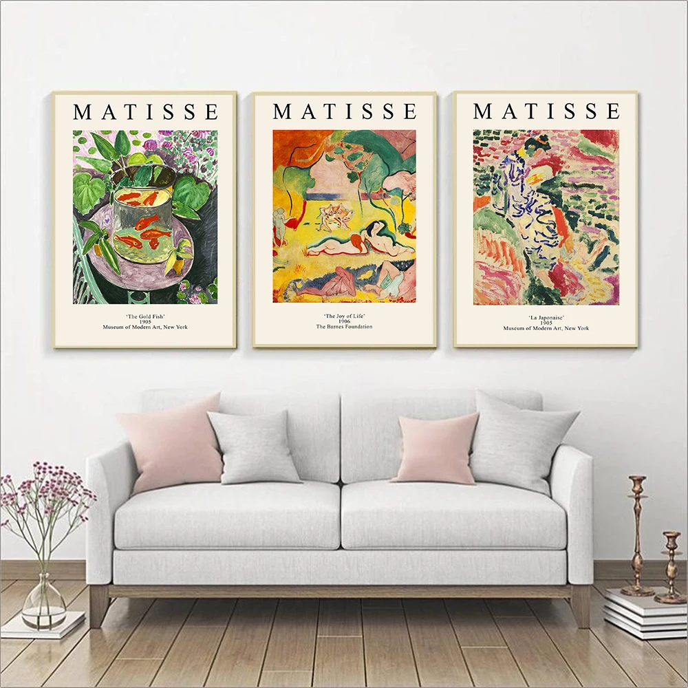 

Flower Fish Poster Colorful Henri Matisse Canvas Painting Nordic Art Print Abstract Wall Picture For Living Room Home Decor