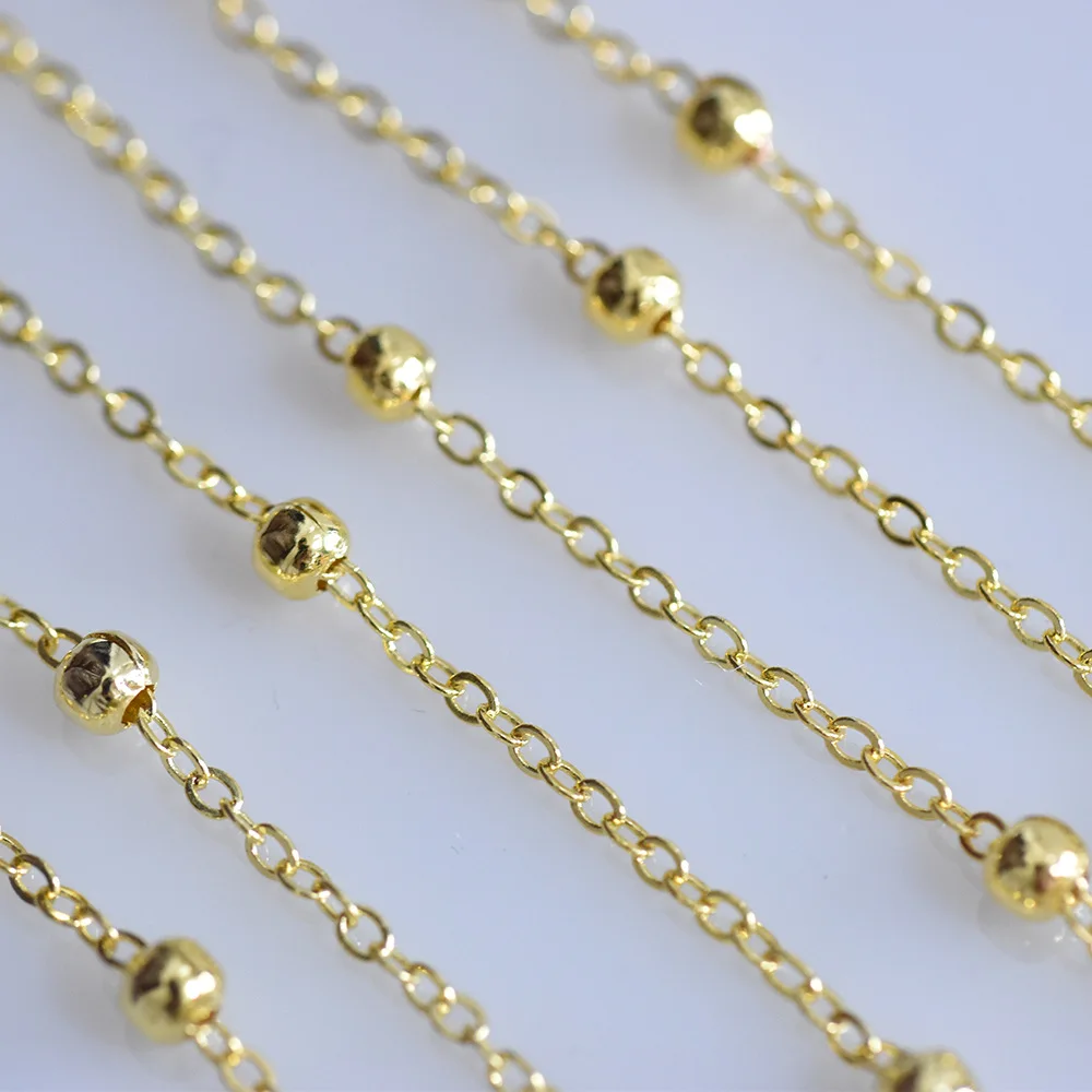 1 метр блестящая Посеребренная/позолоченная анти-потускнеющая цепь фурнитура