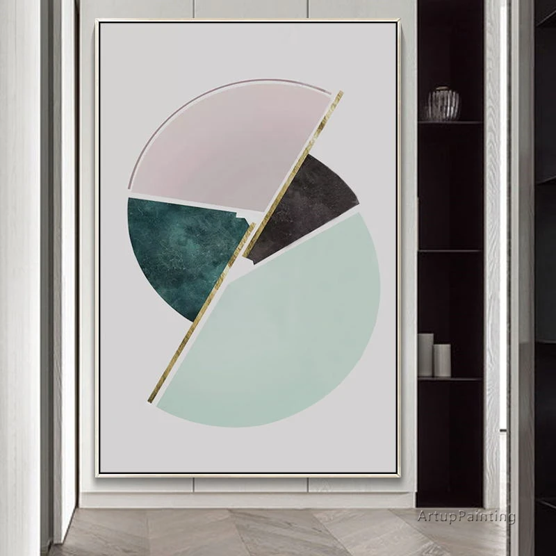 Original canvas painting geometric modern abstract oil large wall pictures for living room quadros cuadros decoracion | Дом и сад
