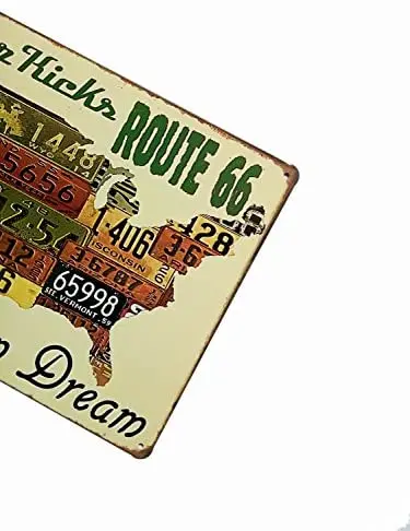 

Route 66 Decor Us Road License - Metal Bar Wall Plaque Retro Vintage Tin Sign 20x30cm