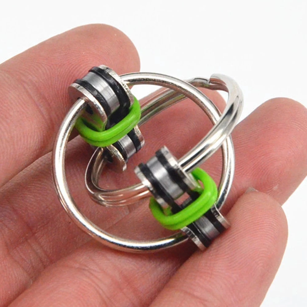 

2pcs Mini Key Ring Fidget Toy Decompression Chain Vent Toy Stress Reliever Toys Bicycle Keychain Toy Hands Funny Toys