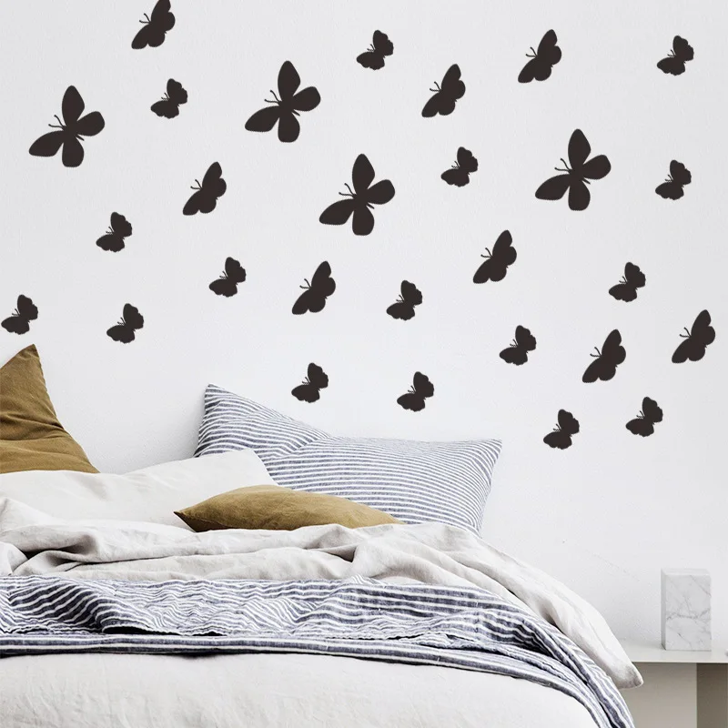 

Butterfly Stickers PVC Room Wall Art Decals Black Butterflies New Fabric Decoration Fashion Classic Home Decoration